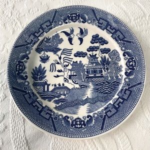 Blue willow Japan plates, 3
